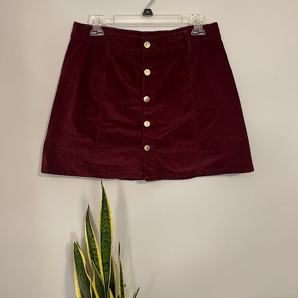 Celebrity Pink, burnt red skirt